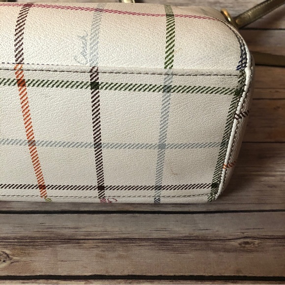 Coach Peyton Tattersall Tote Purse Handbag Ivory Plaid - Picture 5 of 15